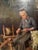 Roberto Monsani Karl Bauer, Pipe and Spinning Wheel, Oil Painting on Canvas For Sale - Image 4 of 12
