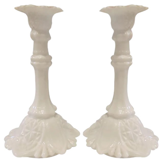 Glass Candle Holders from Ząbkowice Steelworks, 1970s, Set of 2 For Sale