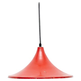 Early 20th Century Red Metal Ceiling Lamp For Sale