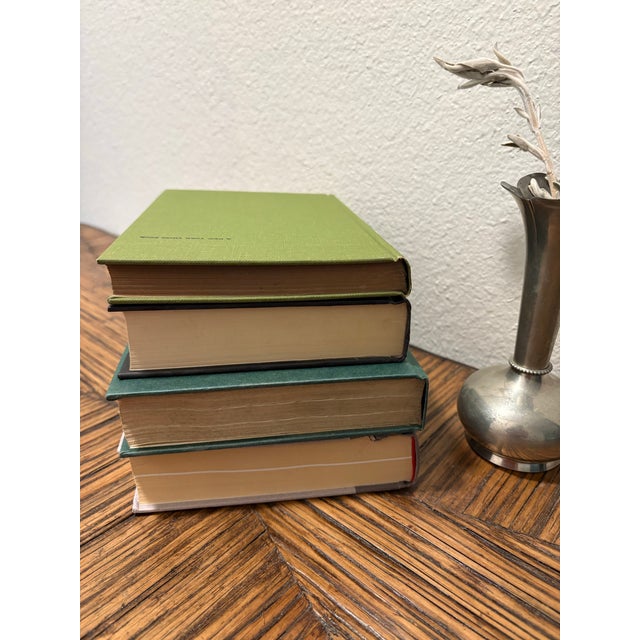 Late 20th Century Vintage Spanish Civil War & Identity Hardcover Book Stack - Set of 4 - Grass Green Linen & Slate Tones - Academic Library Vignette For Sale - Image 5 of 9