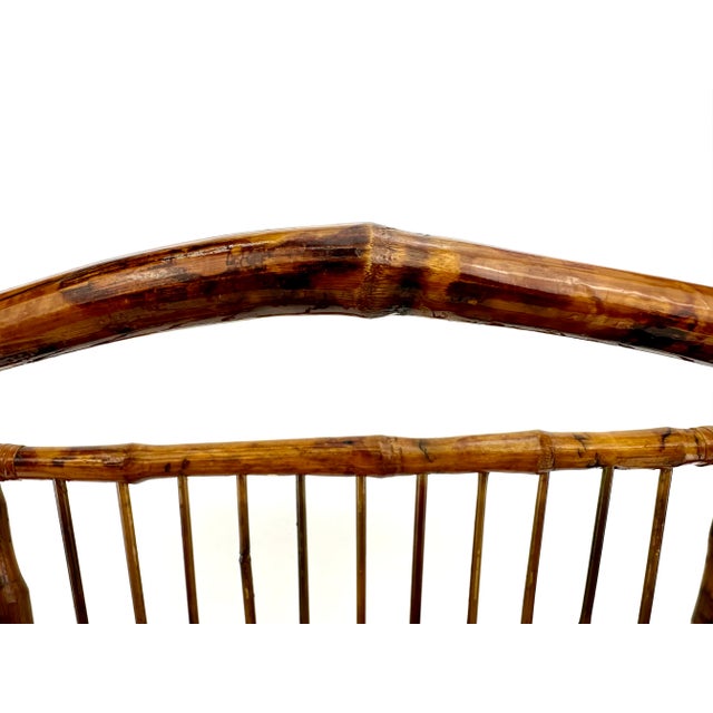 1960s Mid Century Italian Burnt Tortoise Bamboo Magazine Rack For Sale - Image 10 of 12