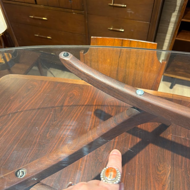 Mid 20th Century Attributed Forest Wilson Sculptural Walnut and Glass Coffee Table For Sale - Image 10 of 10
