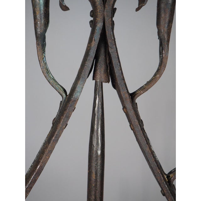 A French Wrought Iron Floor Candelabra With Candle Snuffer, Late 19th Century For Sale - Image 15 of 16
