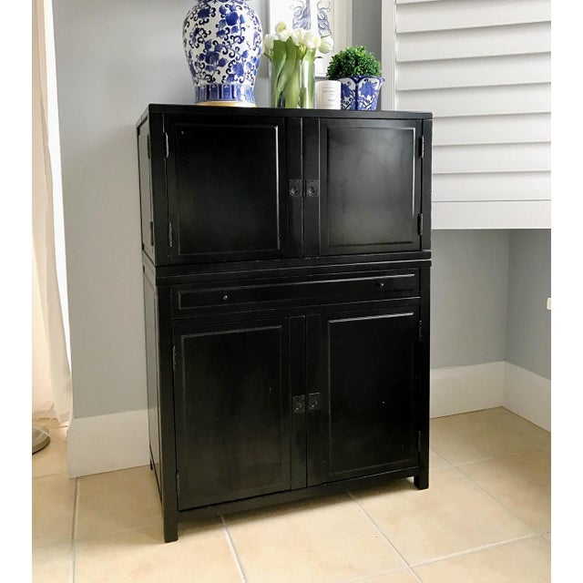 Clyde Bar Pottery Barn Mahogany Wood Black Chairish