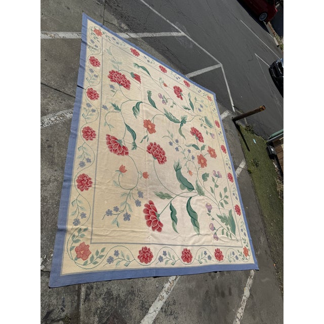 Traditional 11ft 8in × 13ft 11in Starck Portuguese Petit-Point Area Rug For Sale - Image 3 of 12