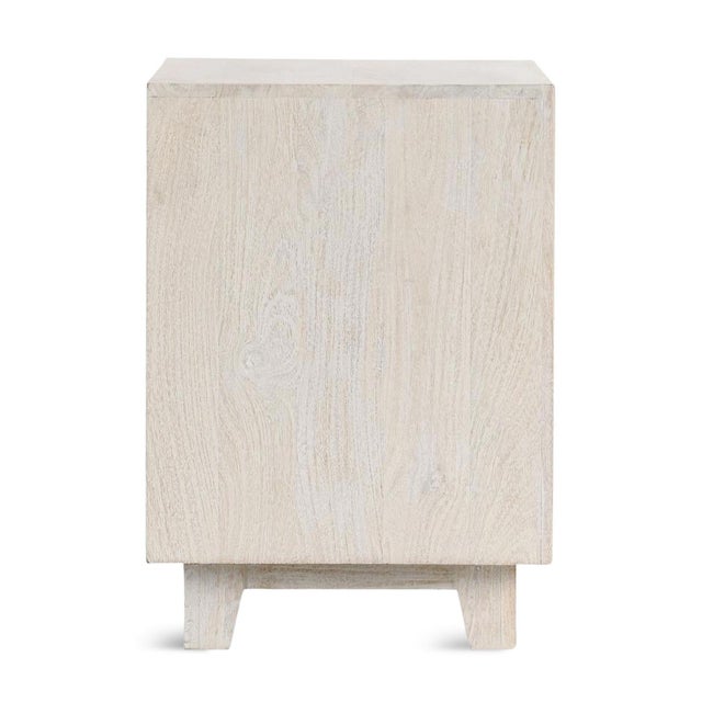 Contemporary Naia White Wash Two-Drawer Nightstand For Sale - Image 3 of 7