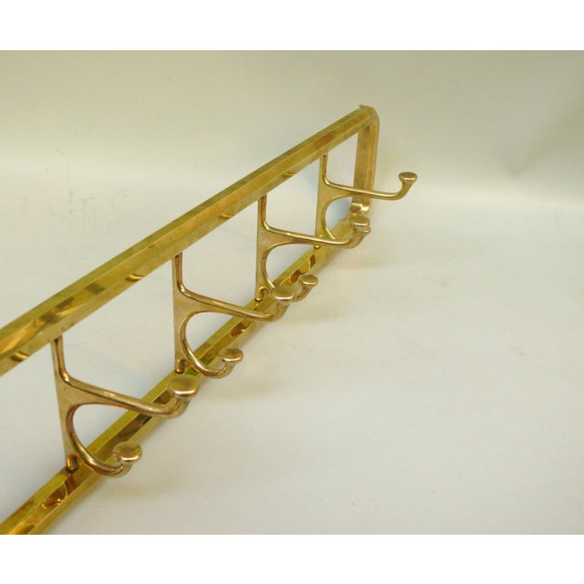 Art Deco Wall Coat Rack in Brass, 1930s For Sale - Image 3 of 13