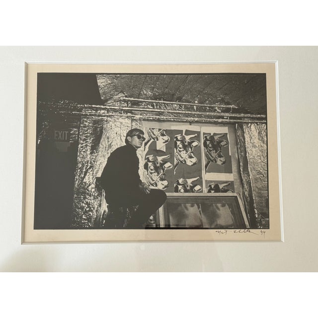 1960s 1960 Vintage Nat Finkelstein, “Andy Warhol's Factory – Warhol With Cow Print” Hand Signed and Numbered For Sale - Image 5 of 15