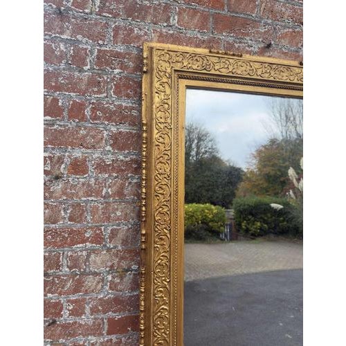 W: 129cm (50.8")h: 206cm (81.1")d: 5cm (2") a delightful large antique english 19th century carved wood & gesso slightly...