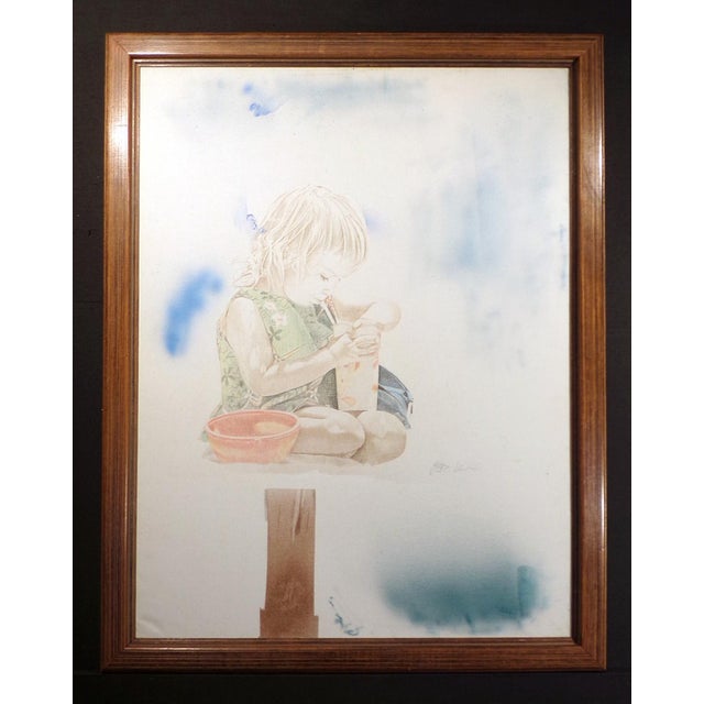 David Peter Ramos Untitled Original Drawing & Painting on Canvas Little Girl For Sale In Denver - Image 6 of 9
