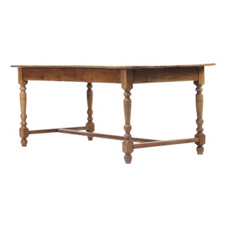 Antique Rustic Farmhouse French Dining Table in Oak, 1890s For Sale