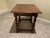 A small English oak joint stool or side table with a rectangular beveled edged top, four ring-carved and turned bulbous...