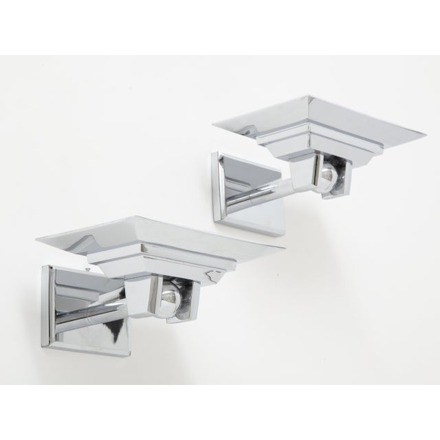 Metal Minimalist Polished Chrome Sconce by Boyd Lighting For Sale - Image 7 of 13