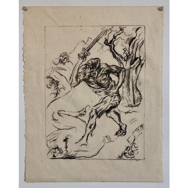 Early 20th Century Jacob Steinhardt, Jakob Steinhardt Jewish German Expressionist Lithograph Israeli Early Bezalel For Sale - Image 5 of 5
