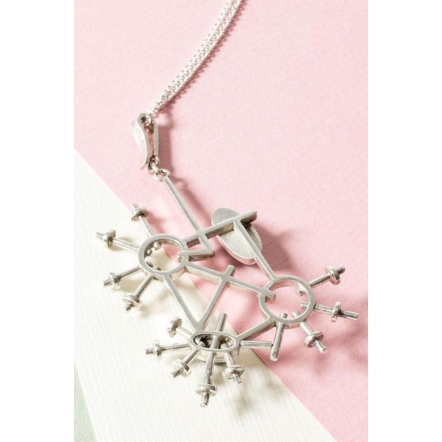 Silver and Spectrolite Pendant from Claës Giertta, 1981 For Sale - Image 4 of 6