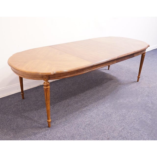 BERNHARDT FURNITURE Fruitwood Country French Style 100" Oval Dining Table 236-202 30" High 64" Wide 42" Deep Apron: 25"...