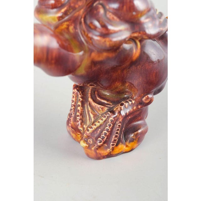 European Studio Pottery Bird Figurine in Glazed Stoneware, Late 20th Century For Sale - Image 3 of 6