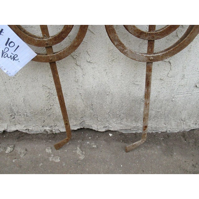 Antique Victorian Iron Gate Window Garden Fence #101 - a Pair For Sale - Image 4 of 7