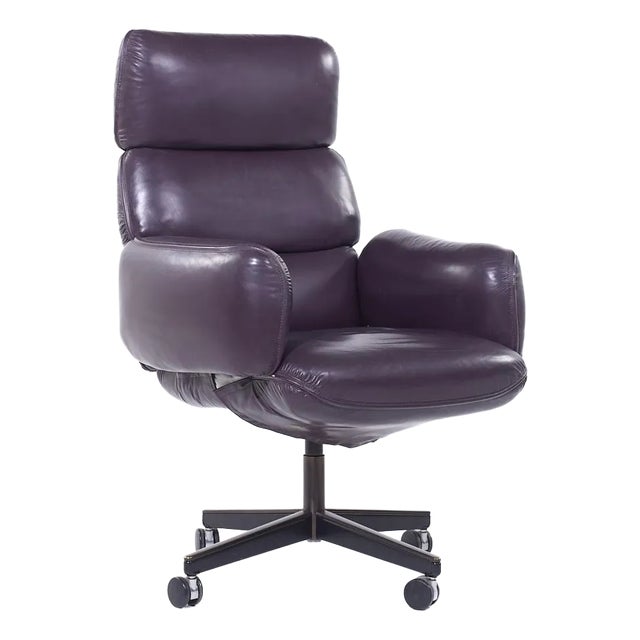 Otto Zapf for Knoll Mid Century Leather Office Chair For Sale