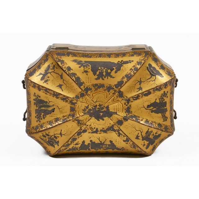 Antique 19th Century Chinese Export Black Lacquer Tea Caddy For Sale - Image 10 of 13