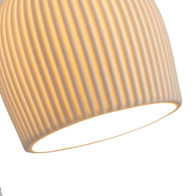 Petaluma Bone Porcelain Wall Sconce With Textured Shade and Dimmer by Nova of California For Sale In Los Angeles - Image 6 of 11