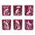 ARTEL Chinoiserie Collection Double Old Fashioned Glasses in Fuchsia, Set of 6 For Sale