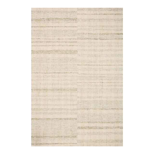 Chris Loves Julia x LoloiChris Natural / Sage 7'-9" x 9'-9" Area Rug For Sale