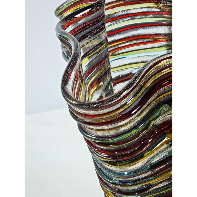 Mid-Century Modern Multicolored Murano Glass Vase by Enrico Cammozzo, Italy, 1980s For Sale - Image 11 of 18
