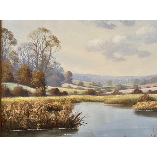 Farmhouse by a River in the English Countryside by 20th Century British Artist 1975 Circa For Sale - Image 4 of 18