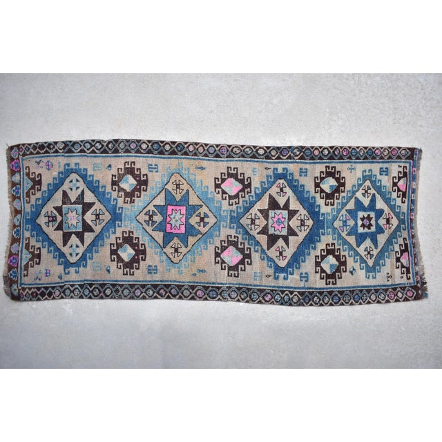 Textile Vintage Oushak Rug-3'6" X 9'3" For Sale - Image 7 of 7