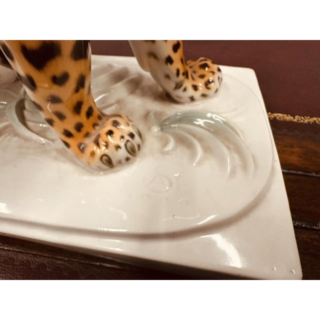 Porcelain Sculpture of Leopard by Arthur Storch, 1920s-1940s For Sale - Image 14 of 16