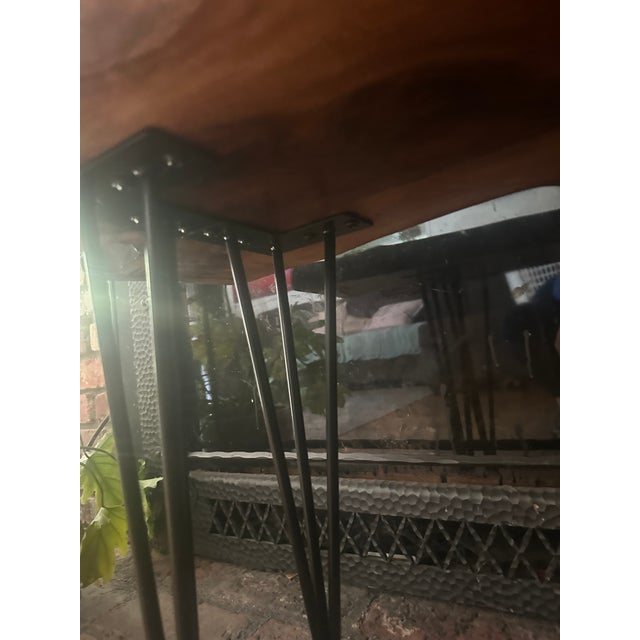 Handcrafted Live Edge Black Walnut Coffee Table With Hairpin Legs For Sale - Image 18 of 18