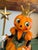 Plastic Whimsical Halloween Girl, Pumpkin Head Sculpture, With a Crown and Wand With Star Cheerful For Sale - Image 7 of 8