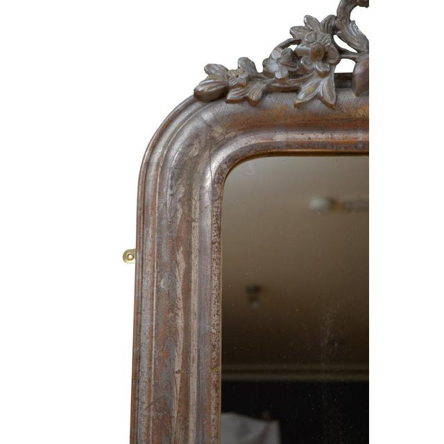 Antique Wall Mirror in Silver For Sale - Image 5 of 12