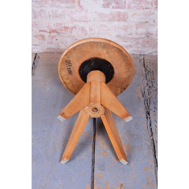 1940s Mid-Century Beech Piano Stool, Czech, 1940s For Sale - Image 5 of 12