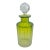 Antique Perfume Glass Bottle With Stopper Green Gold Ombre Vintage Cut Polished For Sale