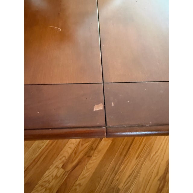 Wood Grange Round Round Pedestal Table With Self-Storing Leaves For Sale - Image 7 of 9