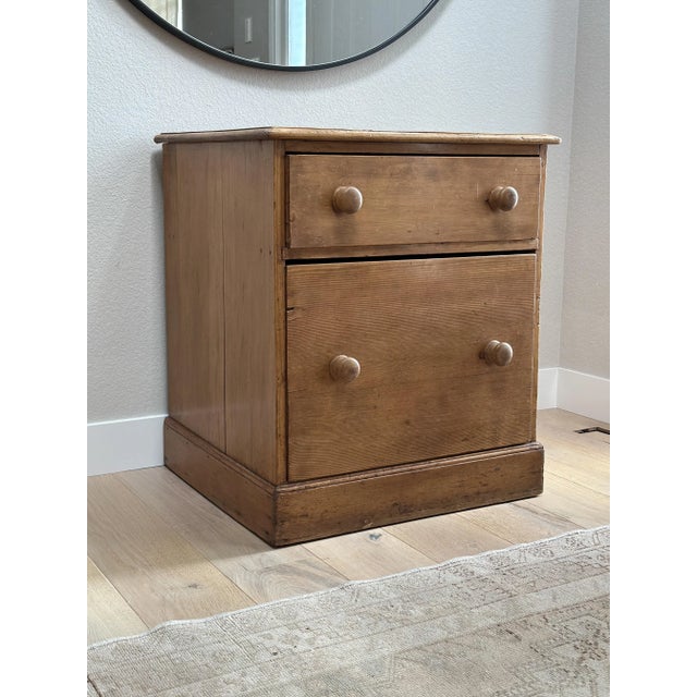 An extra deep unusual antique English cabinet. Beautiful wood tone and patina. The depth of this piece makes it perfect as...