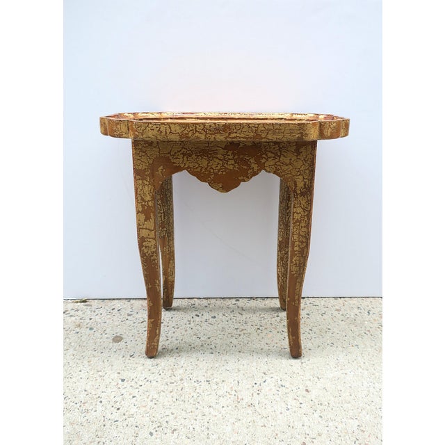 Late 20th Century Italian Gold Giltwood Side Table For Sale - Image 5 of 17