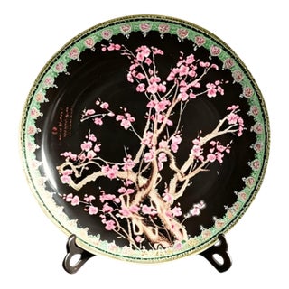 Chinese Ceramic Plate,Qianlong Marked Famille Rose Porcelain Plate Hand Painted Plum Blossoms Pattern For Sale