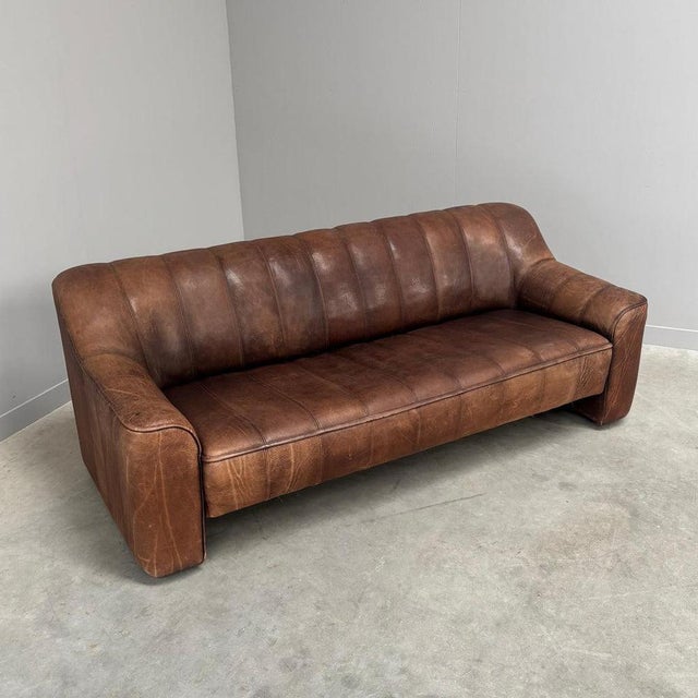 Vintage DS44 Three-Seater Sofa with Hocker from de Sede, 1970s, Set of 2 For Sale - Image 6 of 18