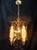 Brass Vintage Brass Chandelier Pendant Light French Style Floral Glass Ceiling Fixture For Sale - Image 8 of 12