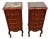 Antique Pair of French Nightstands Bedside Tables Five Hand Carved Drawers For Sale