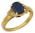 Vintage Sapphire Diamond 14k Yellow Gold Ring, Size 5.25 For Sale