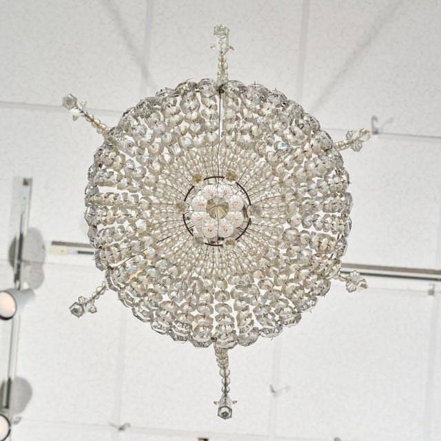 French Antique Crystal “Basket” Chandelier by Baccarat For Sale - Image 9 of 10