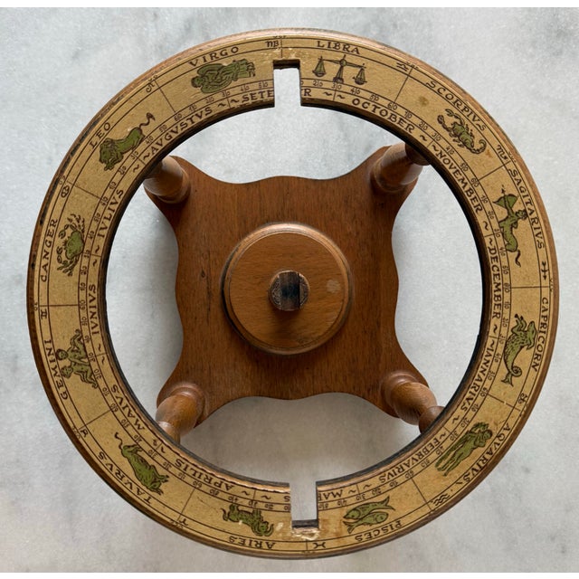 Vintage Italian Wood Zodiac Globe For Sale - Image 9 of 11