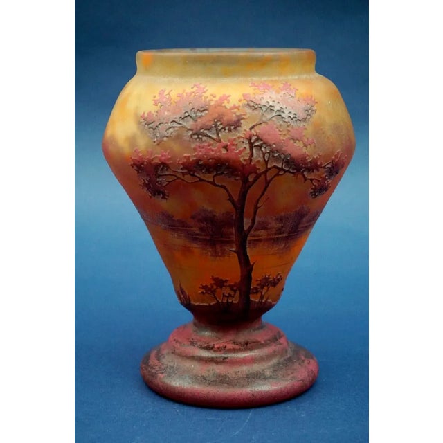 Item description: Spectacular, extremely rare acid-etched blown glass vase, made by the famous and highly important French...