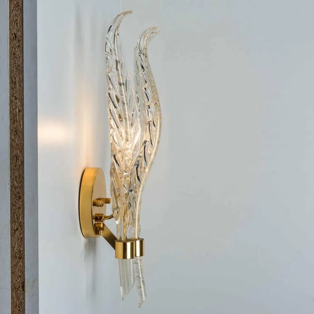 Glass Leaves Wall Sconces, 1970, Set of 2 For Sale - Image 15 of 18