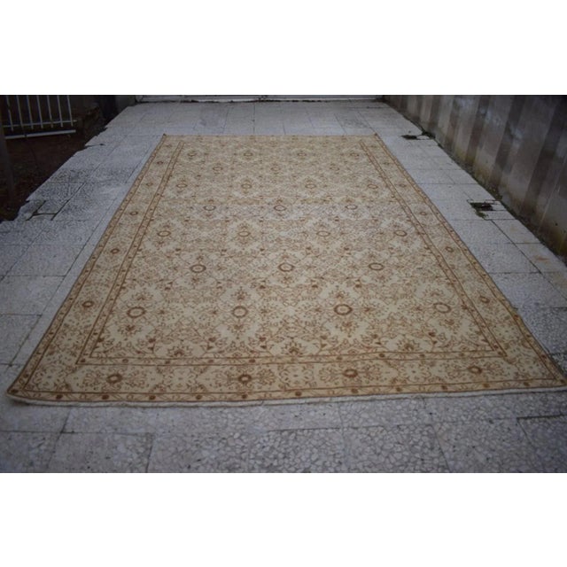 Vintage Distressed Oushak - 6'8" X 10'5'' For Sale - Image 9 of 9