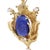 1940s Art Deco Lapis Lazuli and Diamond 18k Yellow Gold Brooch Pendant For Sale In Miami - Image 6 of 9